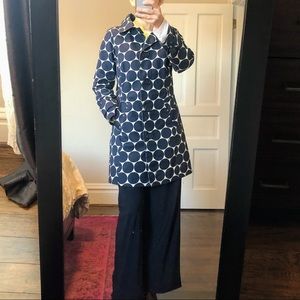 Boden Navy& White Polka Dot Mac Size 6R